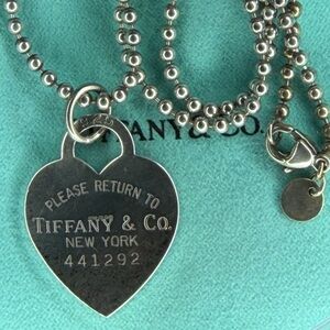 Vintage Tiffany & Co. Return to Tiffany Heart Dog Tag Necklace 34"